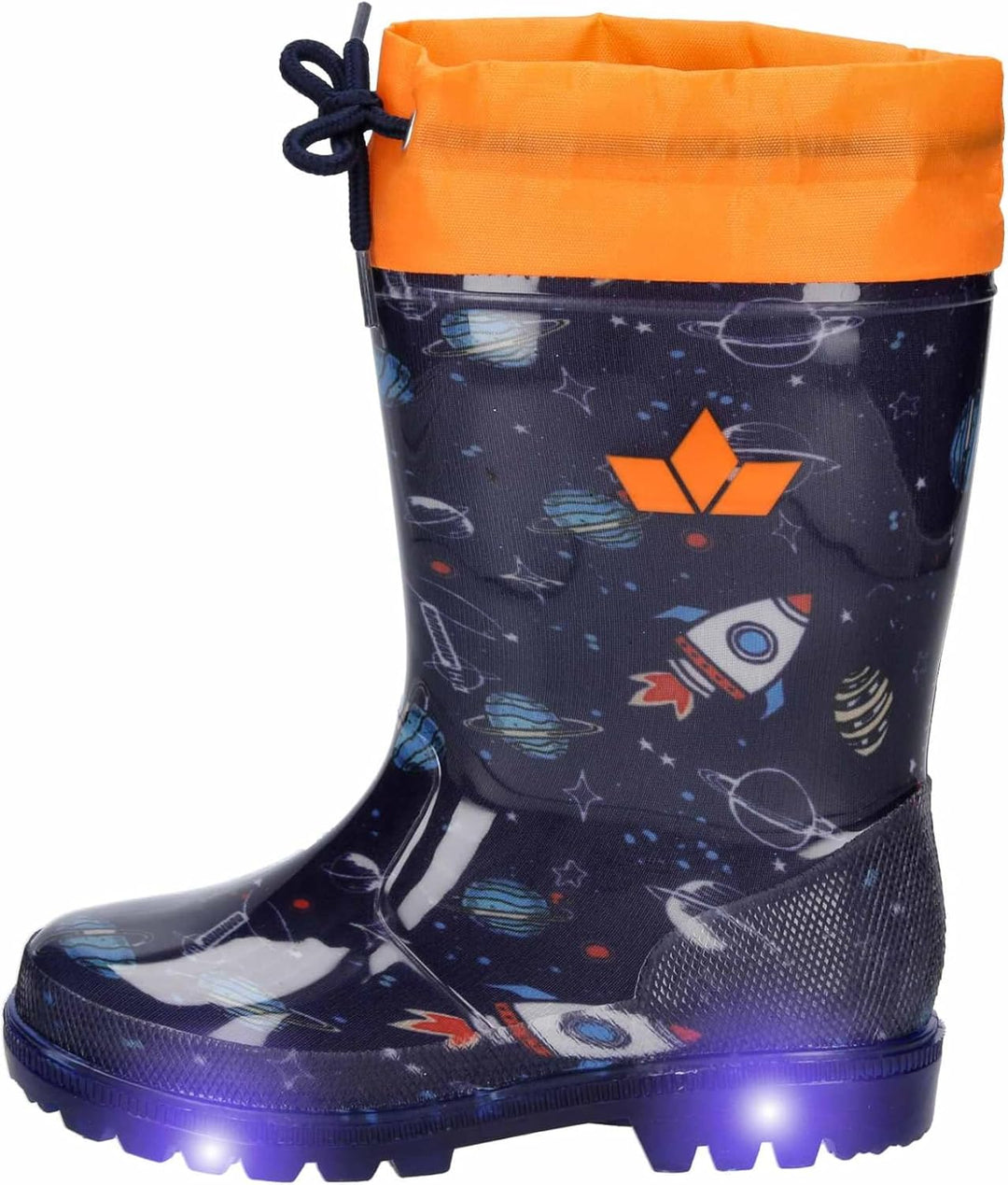 Lico Jungen Powerlight W Blinky Gummistiefel 20 EU Marine Orange, 20 EU Marine Orange