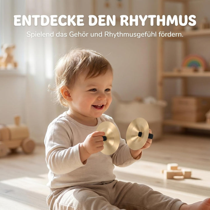 Vaguelly 5 Paar Fingerzimbeln, Kupfer Mini Finger Becken Handbecken mit elastischen Band, Bauchtanz