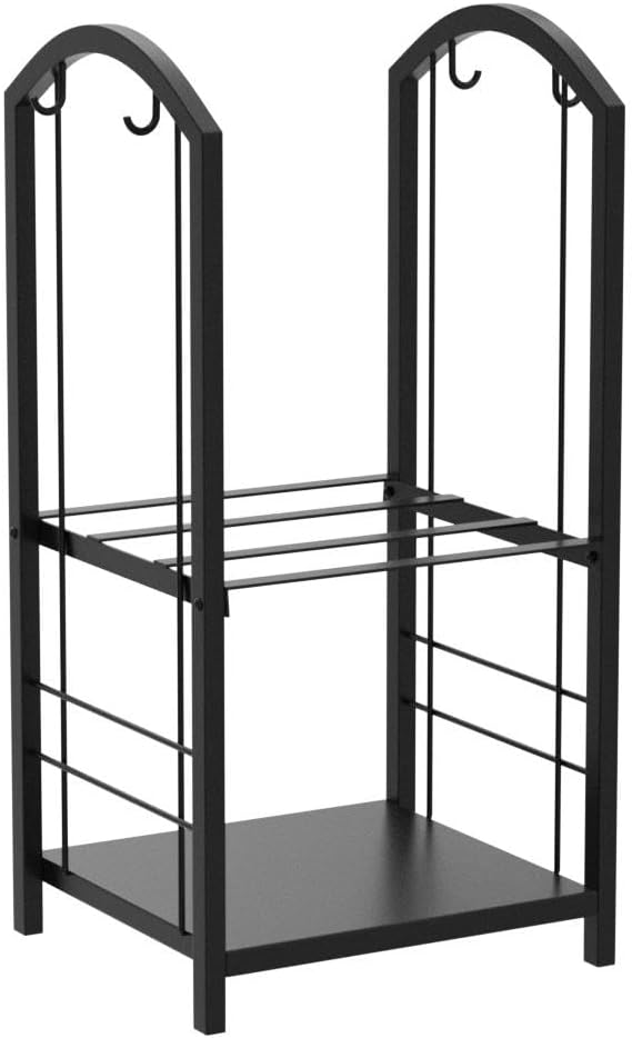 Amagabeli Kaminbesteck Kaminholzständer mit 4 Werkzeugen für Innen Aussen 74 x 40 x 30cm Kaminholzha