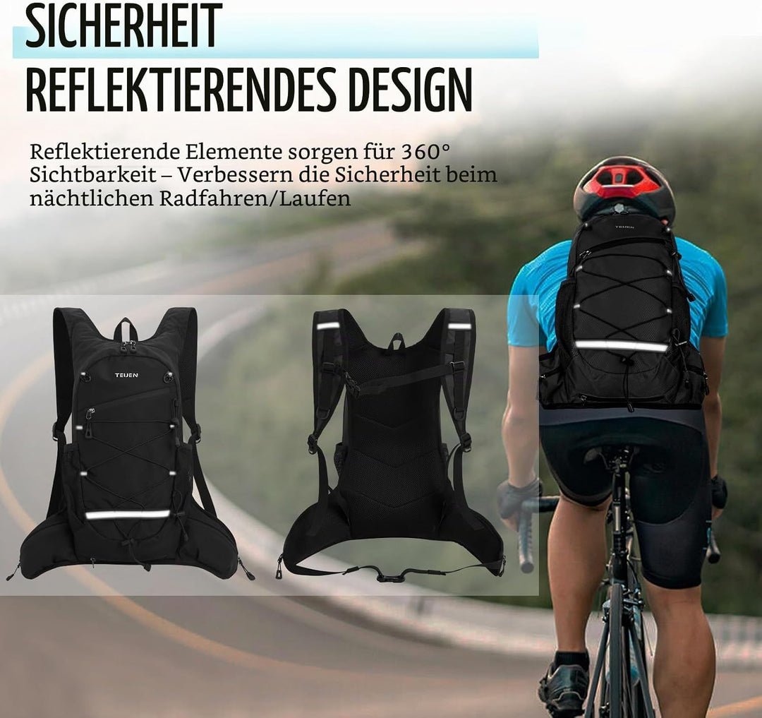 Trinkrucksack mit Trinkblase 2L Klein Laufrucksack Joggen für Damen Herren, Leichter Laufen Rucksack
