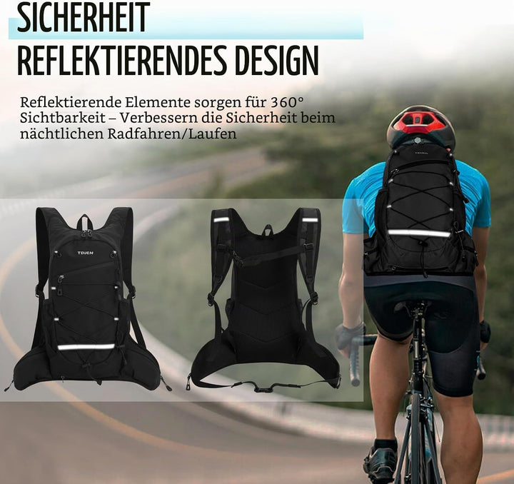Trinkrucksack mit Trinkblase 2L Klein Laufrucksack Joggen für Damen Herren, Leichter Laufen Rucksack