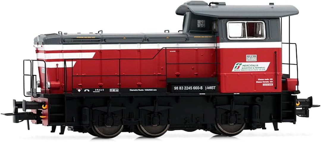 Rivarossi HR2932 Mercitalia SundT, Diesel-Rangierlokomotive Reihe 245, rot-dunkelgraue Lackierung mi
