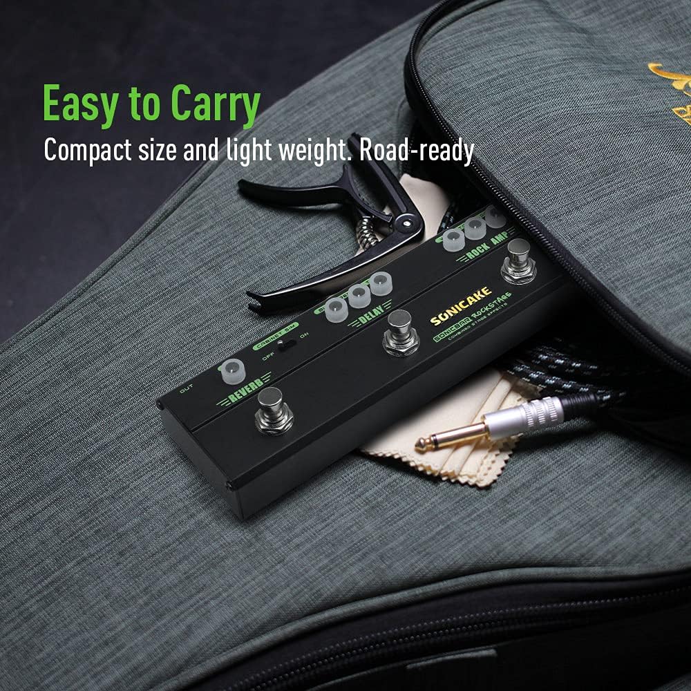 SONICAKE Gitarre Multi Effekte Pedal Classic Rock Tone Distortion Chorus Delay Reverb Cab Sim Gitarr