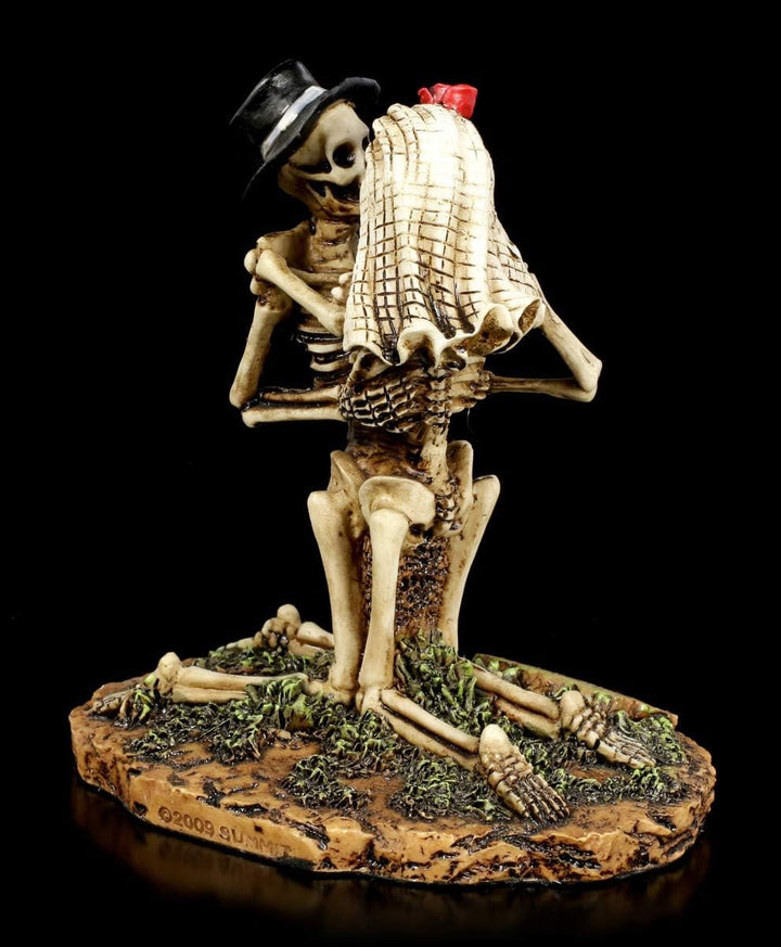 kniendes Skelett Gothic-Brautpaar Figur - Love Never Dies | kniendes Skelett Gothic-Brautpaar Figur