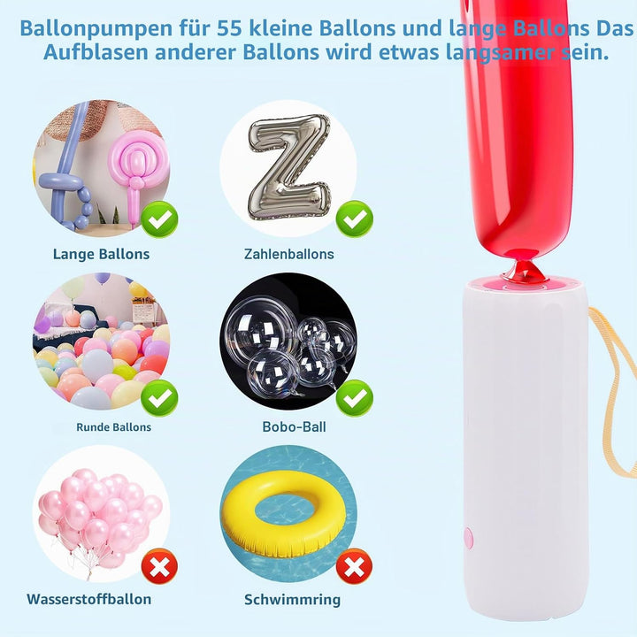 OBEST Aufgerüstete Elektrische Luftballonpumpe Rosa, Rosa