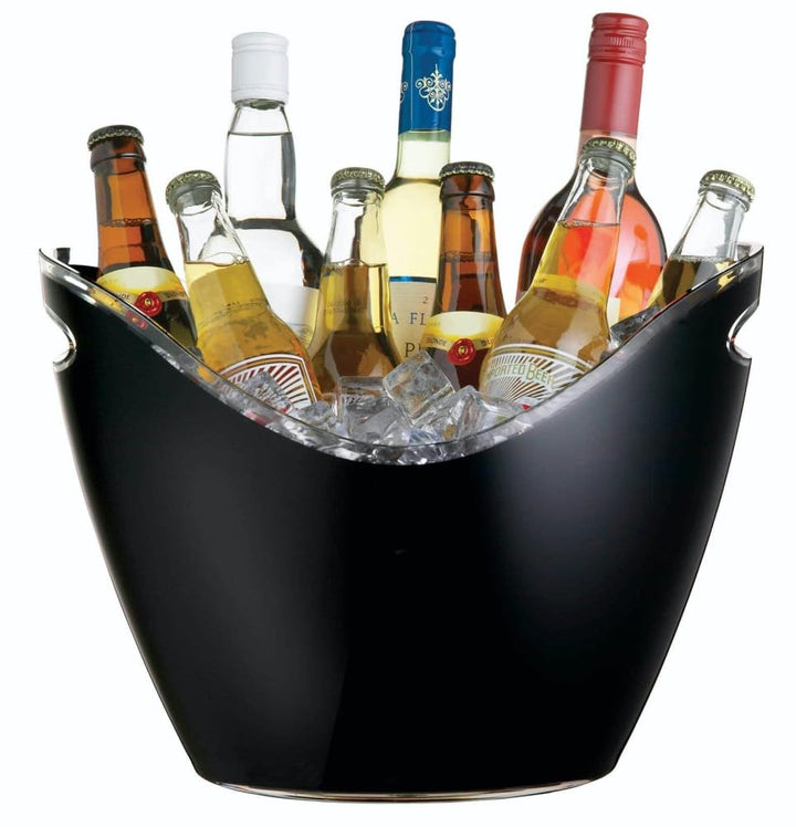 BarCraft Getränkekühler Bierkübel für Partys, Grillabende und Mehr, Acryl, Schwarz, 22 Liter