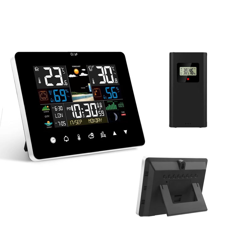 Wetterstation Funk Mit Aussensensor,Farbdisplay,60M Übertragungsentfernung,Funkwetterstation Mit Wet