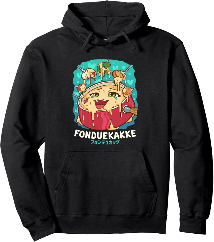 Lustiges freches Foodie Pun Kawaii Fonduekakke Japanisches Pullover Hoodie
