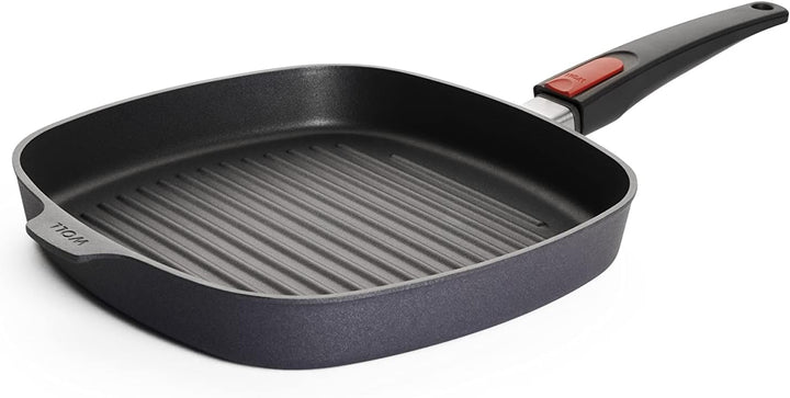 Woll Diamond Lite Grillpfanne, viereckig, mit Rillen, 28x28 cm, 4 cm hoch, mit abnehmbarem Stiel - G