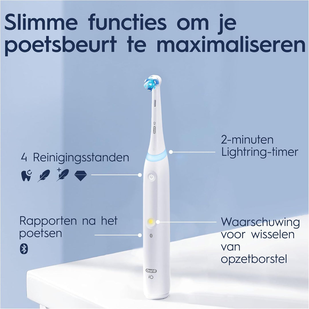 Oral-B iO 4N Elektrische Zahnbürste mit wiederaufladbarem Griff, 1 Kopf und Reisekoffer, entworfen v