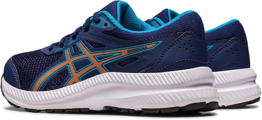 ASICS Contend 8 GS Sneaker, Indigo Blue/Sun Peach, 39 EU 39.5 EU Indigo Blue Sun Peach, 39.5 EU Indi