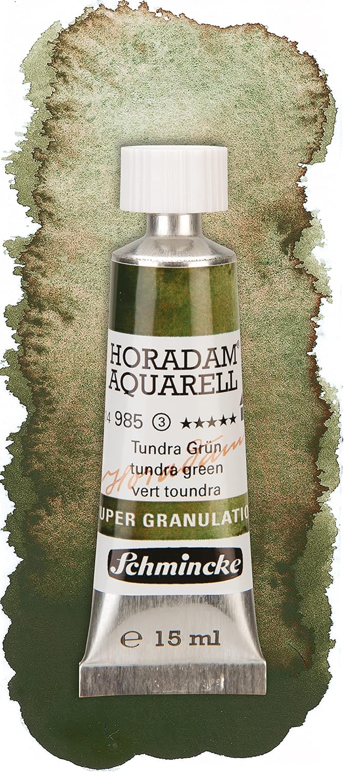 Schmincke – HORADAM® AQUARELL, Super Granulation Set Tundra, 5 x 15 ml-Tuben, 74 850 097, Holzkasten