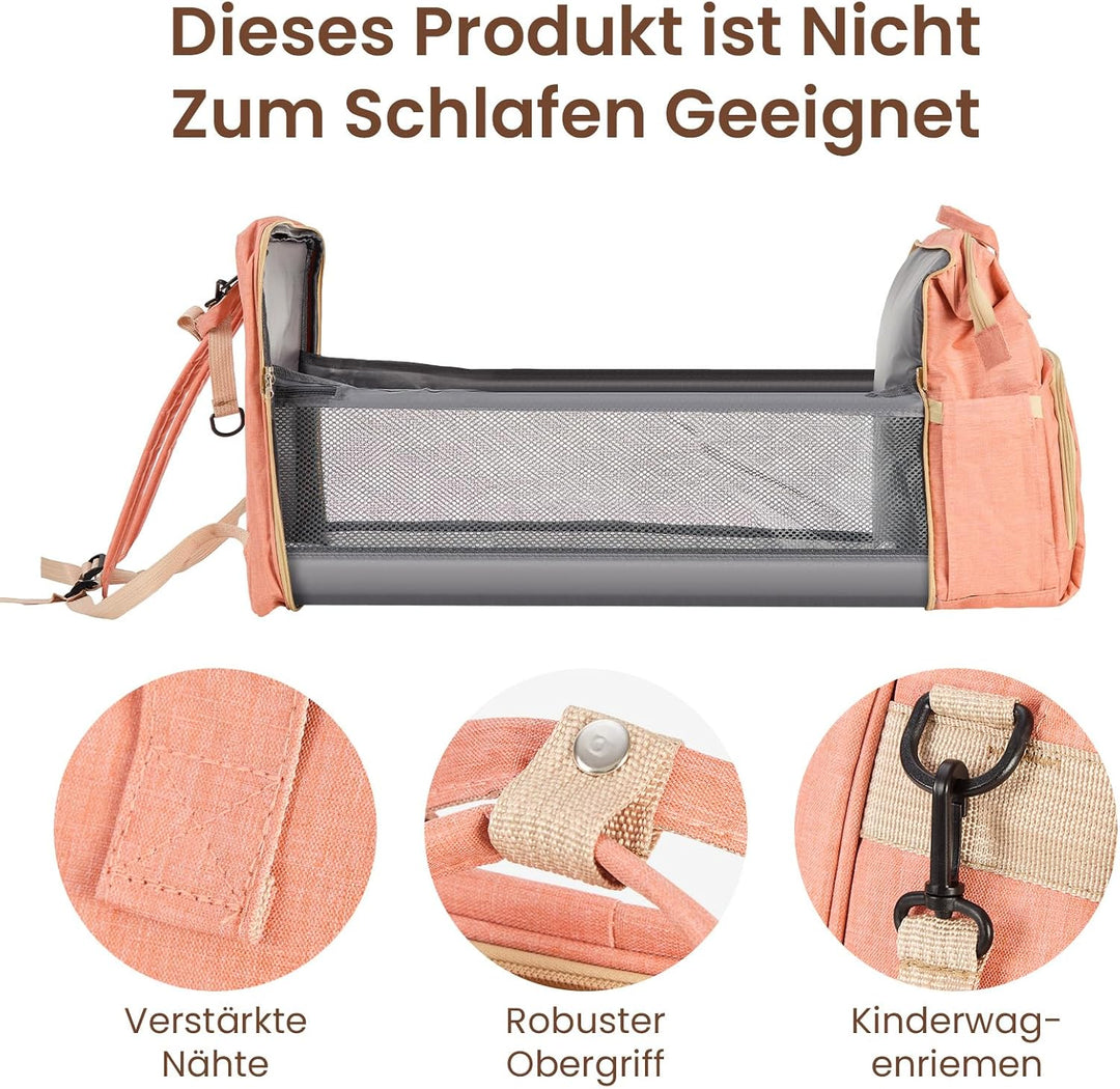 Multifunktionaler Wickelrucksack Baby – Wasserdichte Wickeltasche Rucksack aus Oxford Stoff mit Isol