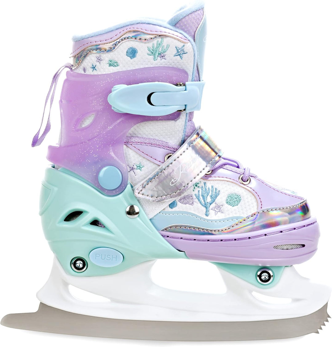 RAVEN 2in1 Kinder Schlittschuhe/Inline Skates Lia/Loret verstellbar mit LED Leuchtrad 30-33 (18-20,5