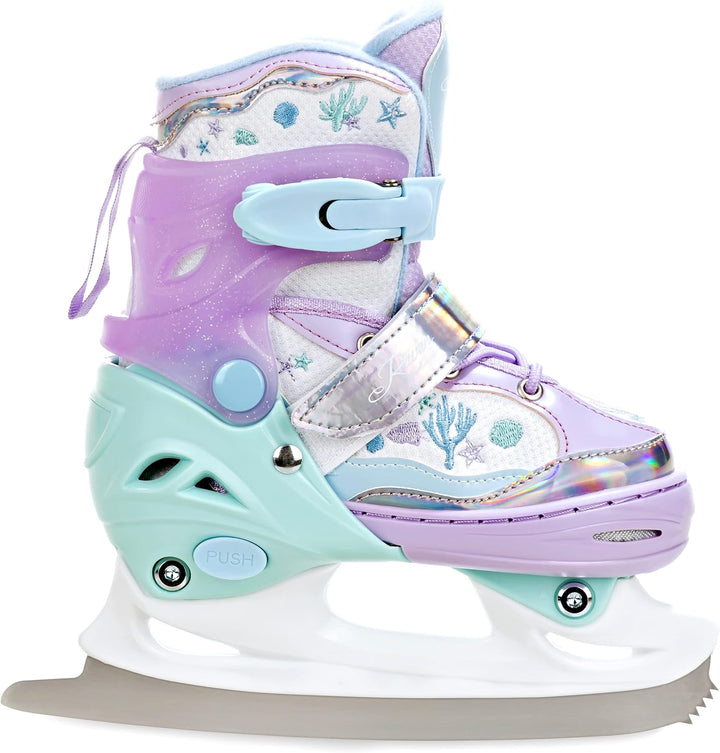 RAVEN 2in1 Kinder Schlittschuhe/Inline Skates Lia/Loret verstellbar mit LED Leuchtrad 30-33 (18-20,5