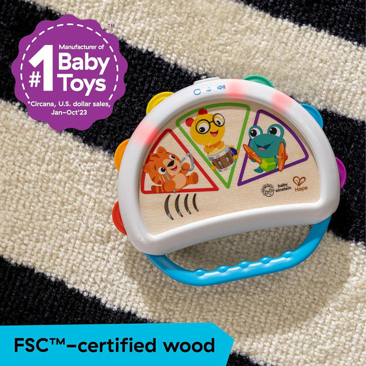Baby Einstein, Hape Tap & Shake Magic Touch Tamburin – Musikalisches Babyspielzeug, Fördert Feinmoto