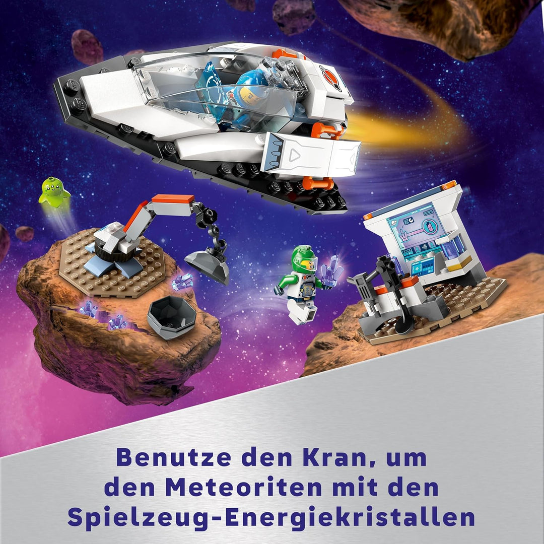 LEGO City Bergung eines Asteroiden im Weltall, Weltraum-Spielzeug mit Raumschiff, Raumstation, 2 Min