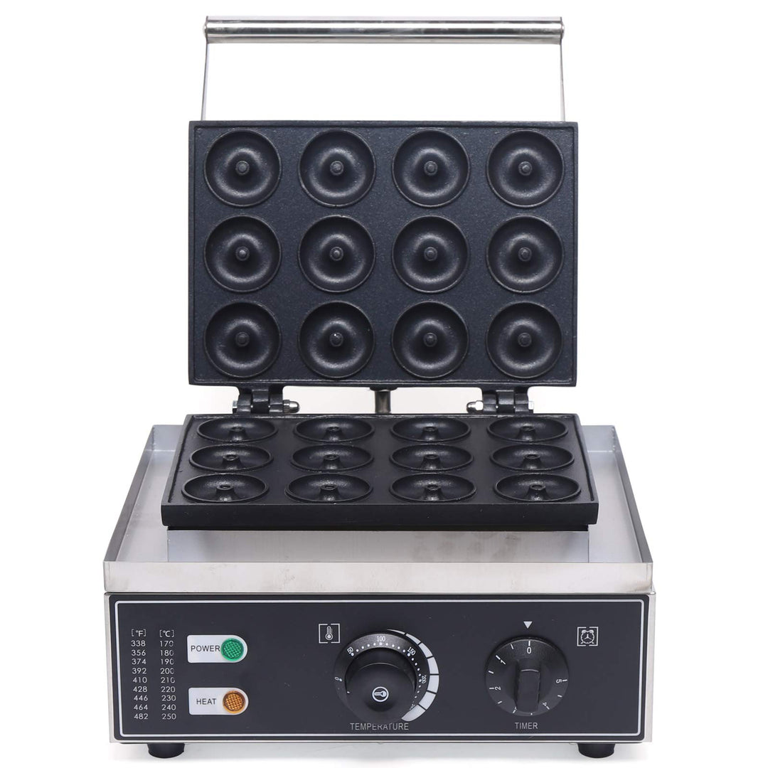 Donut Maschine Donuts Backform 1550W Donut-Maker Backt 12 Mini-Donuts für Frühstück, Snacks, Dessert