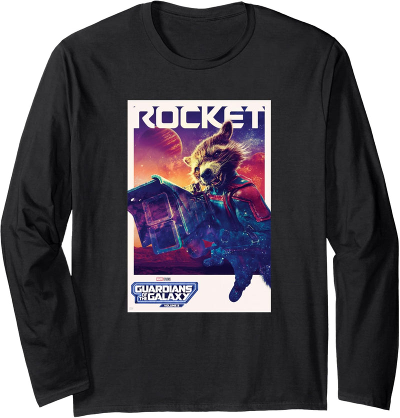 Marvel Guardians of the Galaxy Volume 3 Rocket Poster Langarmshirt