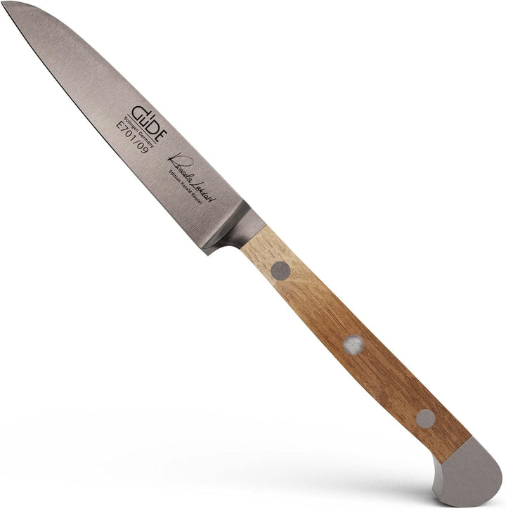 GÜDE Solingen - Gemüsemesser geschmiedet, 9 cm, Fasseichenholz, ALPHA FASSEICHE, Doppelkropf, Handma