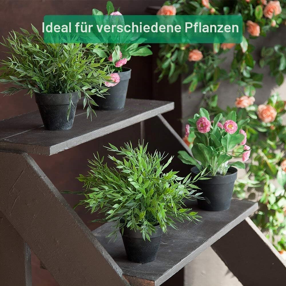 vensovo 10,2cm Schwarzer Tontopf für Pflanzen mit Untertasse - 6er Pack Kleiner Terrakotta-Pflanzent