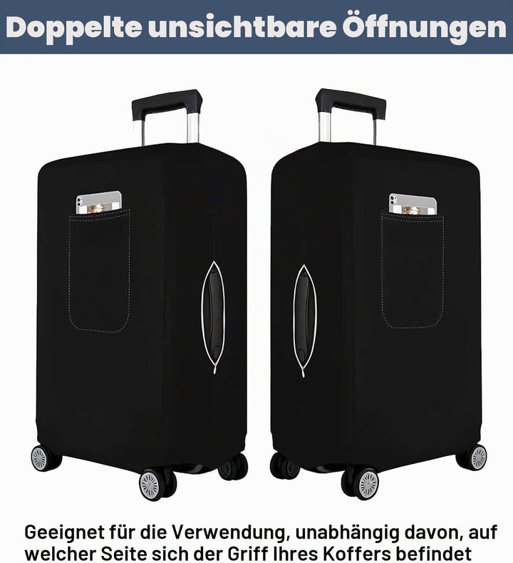 Morbuy Elastisch Kofferschutzhülle, Mittel Kofferhülle Schwarz mit Reissverschluss, Suitcase Luggage