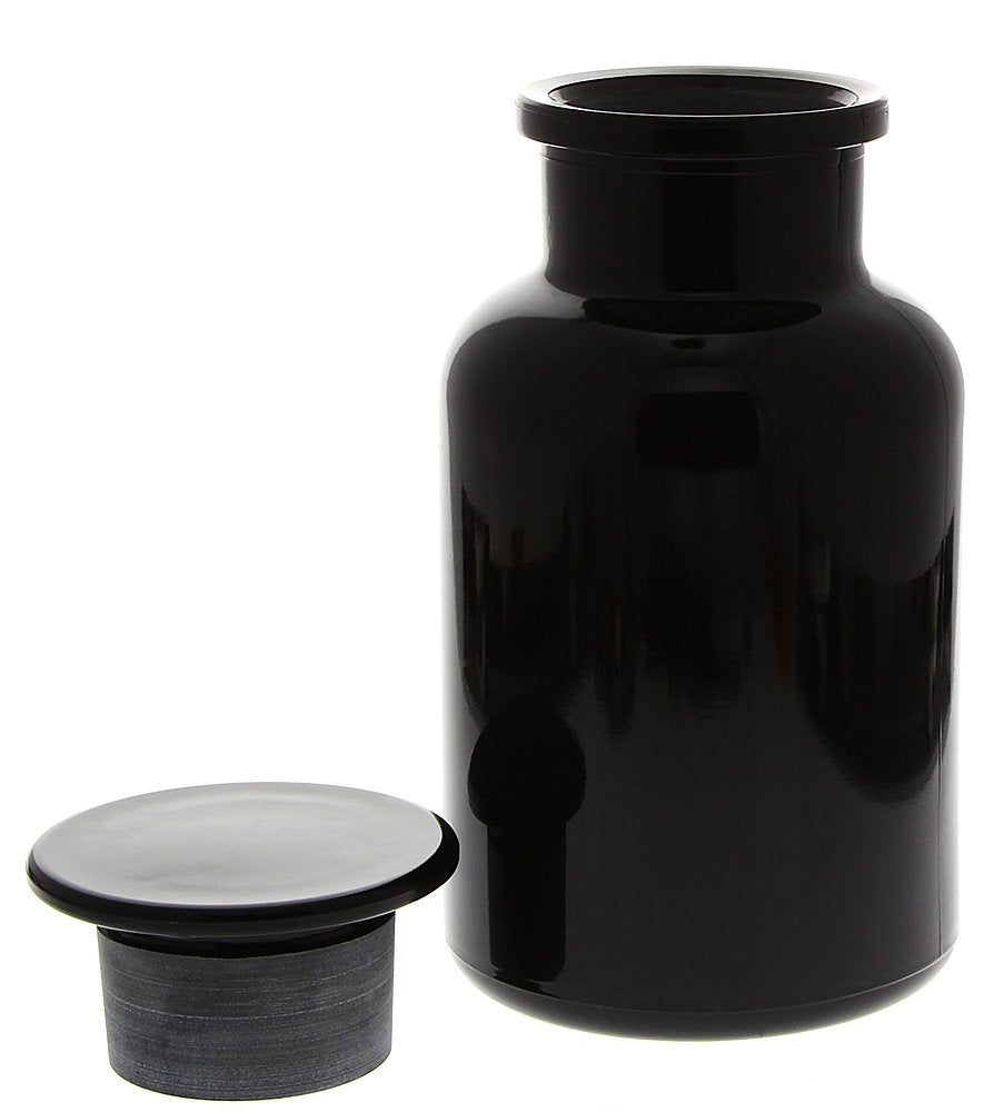 Apothekerglas Mironglas Violett-Glas, 1 Ltr. Kosmetex Apotherkerflasche mit Glasstopfen, 1000 ml, ru