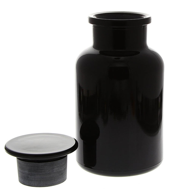 Apothekerglas Mironglas Violett-Glas, 1 Ltr. Kosmetex Apotherkerflasche mit Glasstopfen, 1000 ml, ru