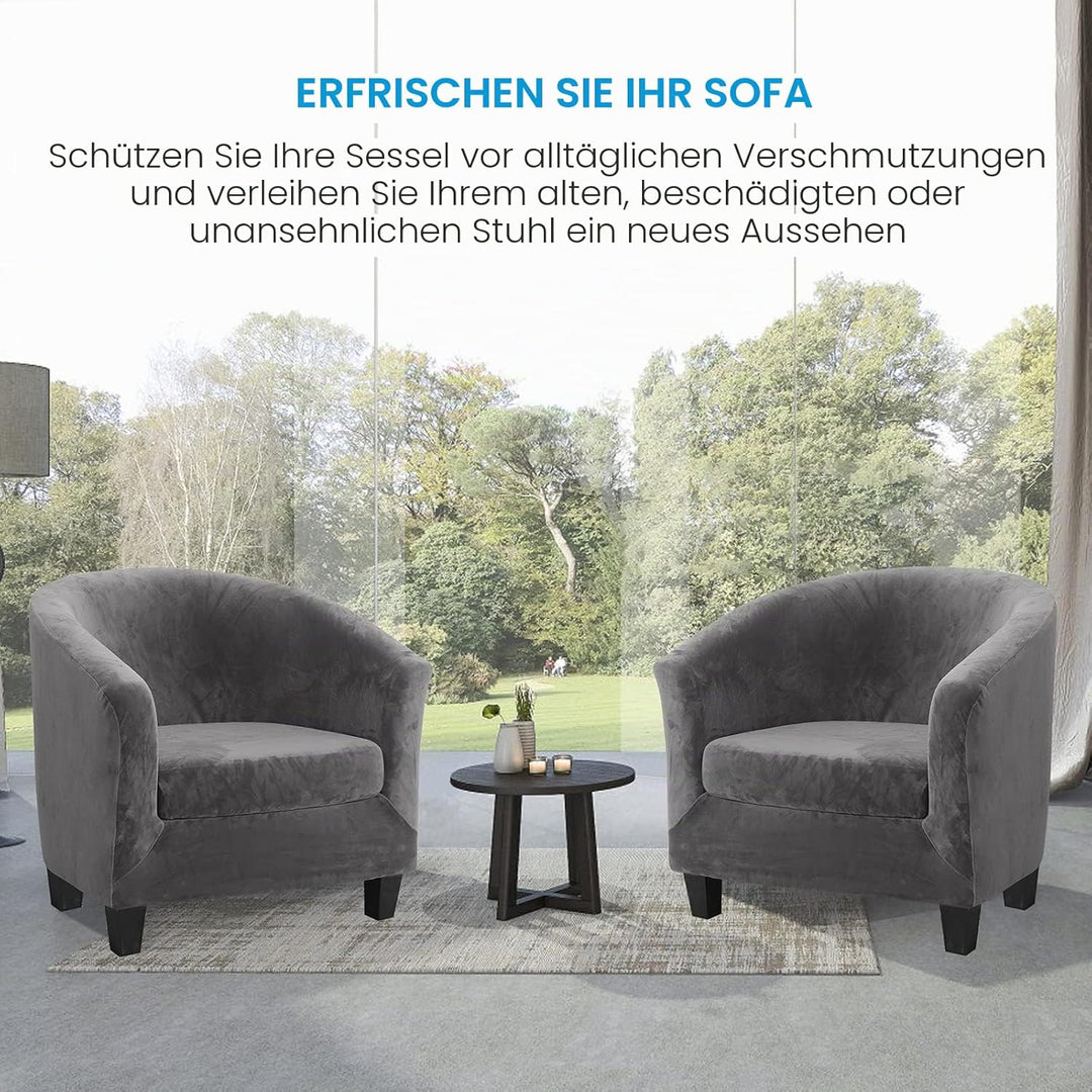 TOPCHANCES Sesselschoner Sesselhusse Sesselüberwürfe,Ausziehbar Elastisch Sessel Velours Sesselbezug