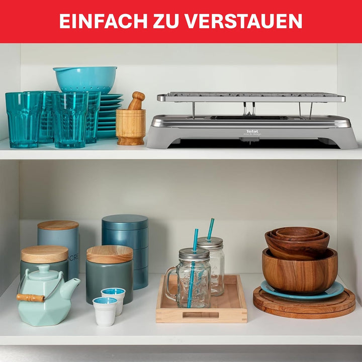 Tefal PR457B Pierrade Raclette | 1350 Watt | Grill-Platte aus Stein + 10 antihaftbeschichtete Pfännc