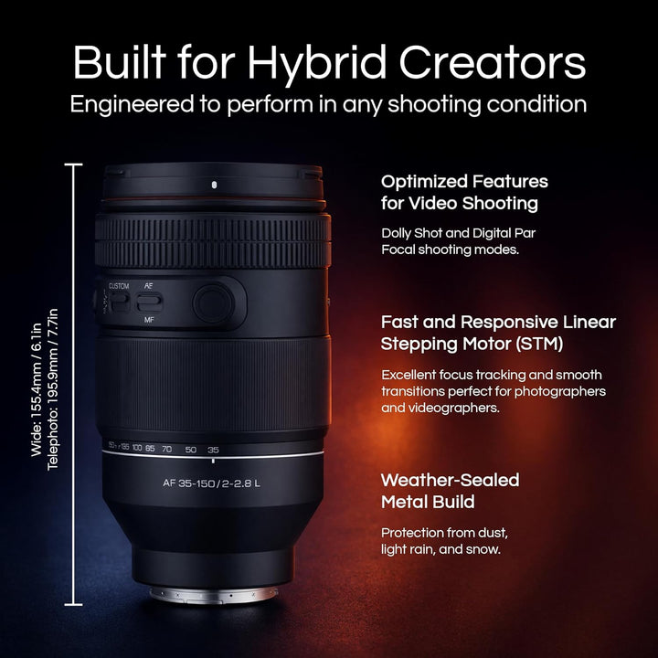 Samyang 35-150 mm F2.0-2.8 Fast All Around AF Zoom Objektiv für L-Mount