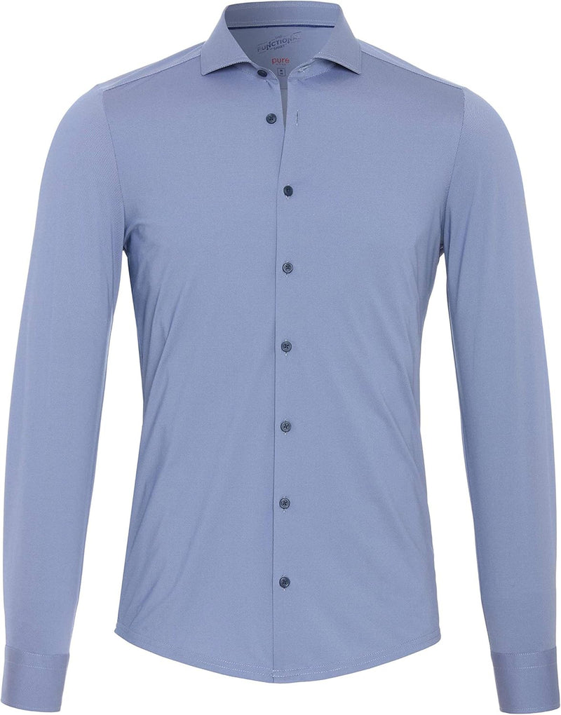 pure h. tico Herren Hemd 40 Uni Mittelblau, 40 Uni Mittelblau