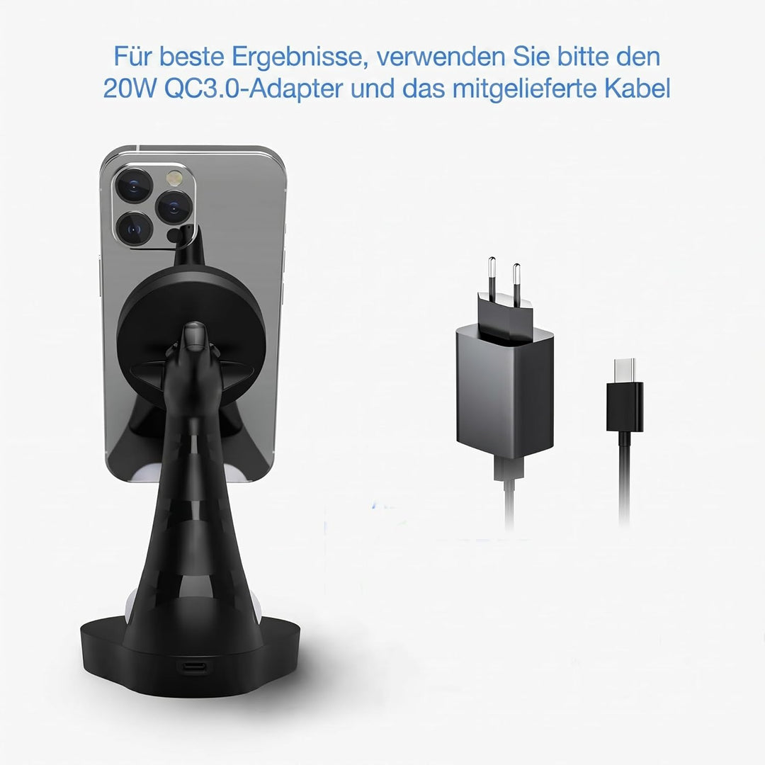 ALACOO 2-in-1 Induktive Ladestation für iPhone 17/16/15/14/13/12, Air Pods Pro/2/3/4 - Magnetische S