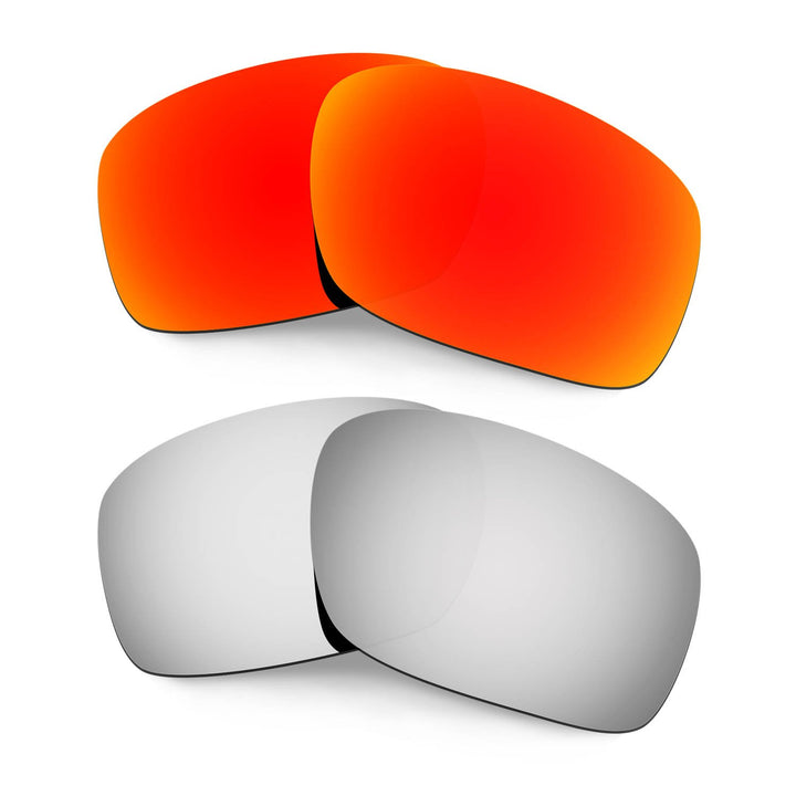 HKUCO Mens Replacement Lenses For Oakley Scalpel Sunglasses Red/Titanium, Red/Titanium