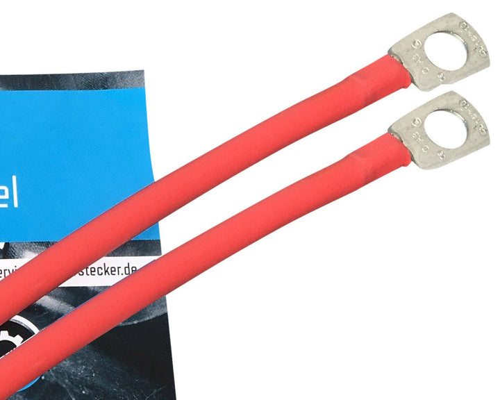 Exoda Batteriekabel 50 mm² 300cm mit Kabelschuhen M10 Rot für KFZ Auto Motorrad Boot Hitzebeständigk