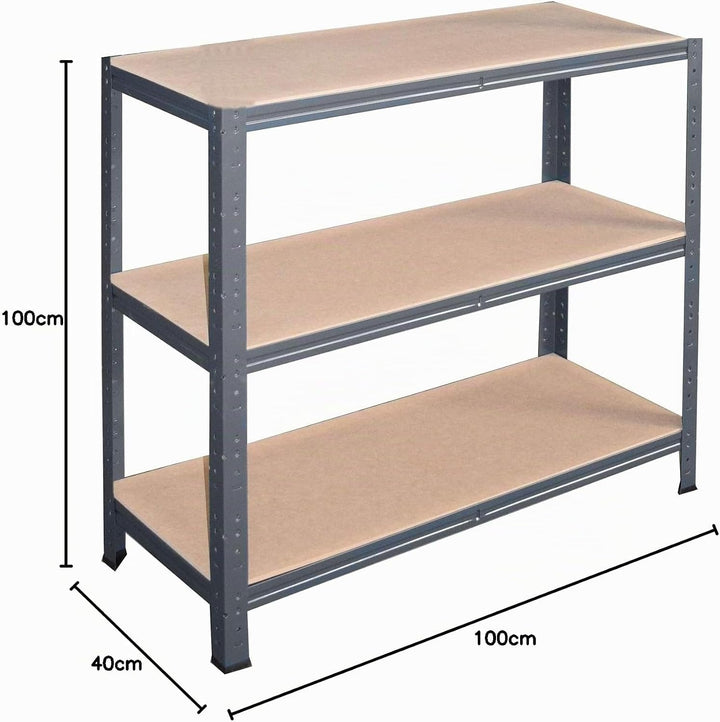 shelfplaza Home 100x100x40 cm Schwerlastregal in anthrazit mit 3 Böden und 175 kg Traglast pro Boden