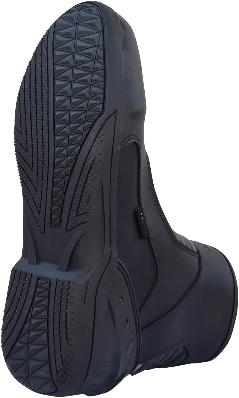 PROANTI Motorradstiefel Leder Motorrad Stiefel kurze Racing Motorradschuhe 41 EU Schwarz, 41 EU Schw