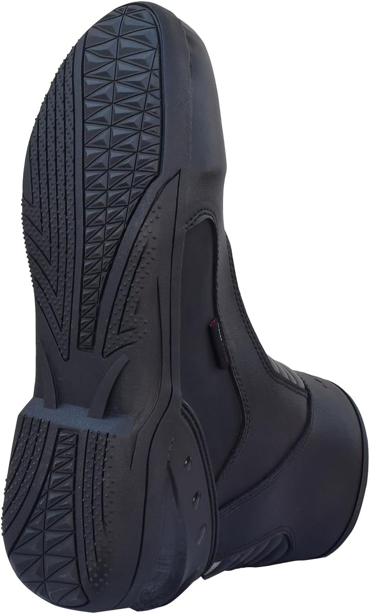 PROANTI Motorradstiefel Leder Motorrad Stiefel kurze Racing Motorradschuhe 41 EU Schwarz, 41 EU Schw
