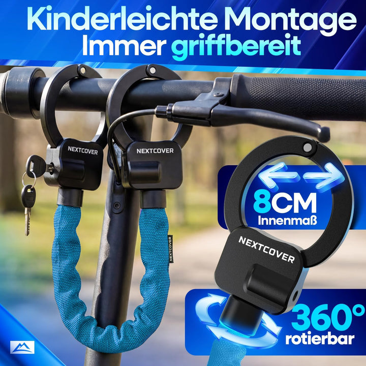 NEXTCOVER® E-Scooter Schloss [Steel-Secure-Technologie] | Handschellenschloss für Roller, eBike | ro
