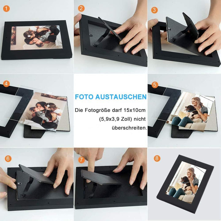 Mini Sicherheitskamera Fotorahmen,1080P Mini Überwachungs Kindermädchen Kamera mit Bewegungserkennun