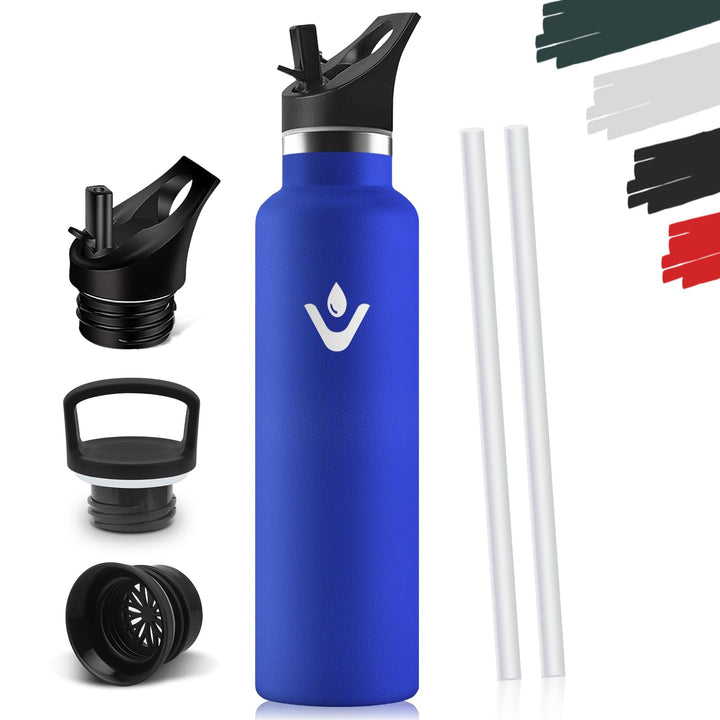 Trinkflasche 1L Edelstahl, BPA-Frei, Wasserflasche, Doppelwandig Vakuumisoliert, Isolierflasche, The