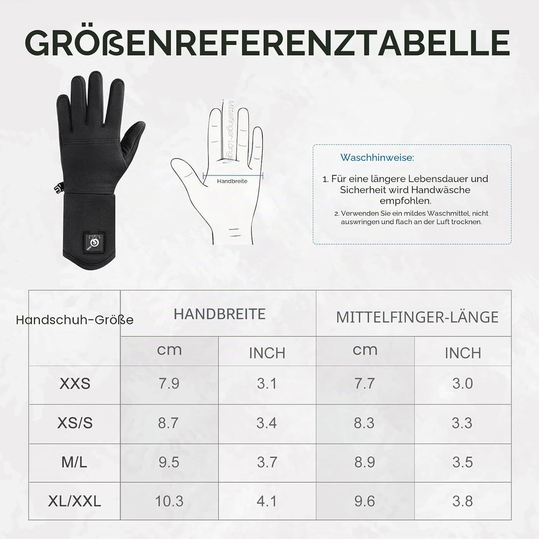 day wolf Beheizbare dünne Handschuhe für Damen &amp; Herren, 7,4 V 2200 mAh Akku, 3 Heizstufen, Touchscr
