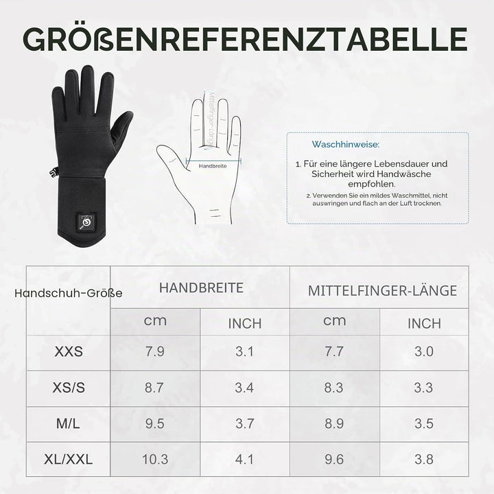 day wolf Beheizbare dünne Handschuhe für Damen &amp; Herren, 7,4 V 2200 mAh Akku, 3 Heizstufen, Touchscr