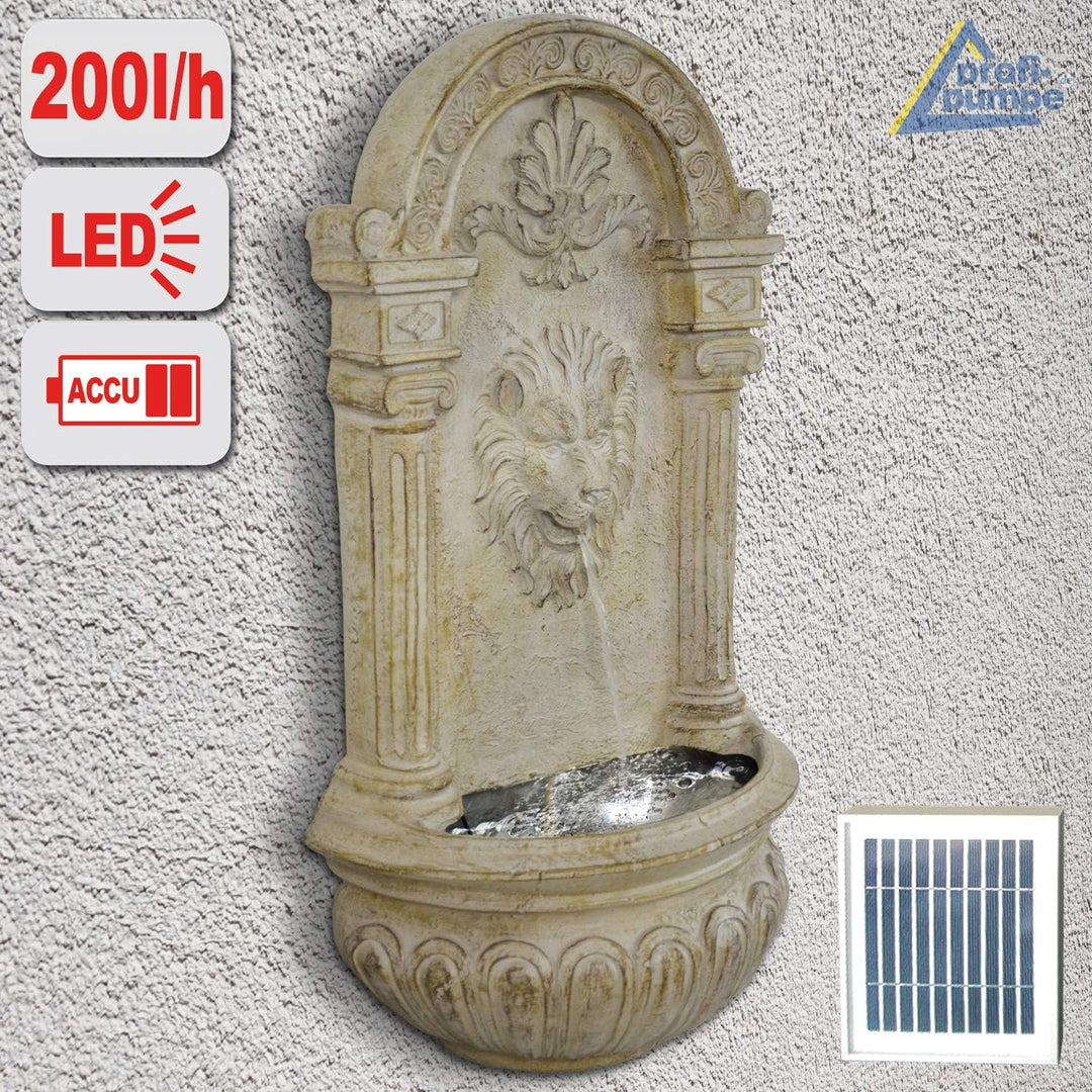 Gartenbrunnen Solarbrunnen Brunnen Vogelbad Wasserfall, Gartendeko mit Pumpe, Wasserspiel für Garten