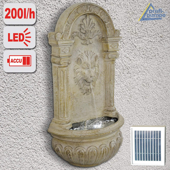 Gartenbrunnen Solarbrunnen Brunnen Vogelbad Wasserfall, Gartendeko mit Pumpe, Wasserspiel für Garten
