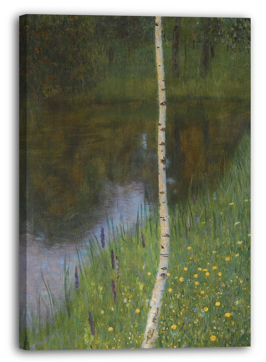 Printed Paintings Leinwand (60x80cm): Gustav Klimt - Seeufer mit Birken (1901) 60x80 cm, 60x80 cm
