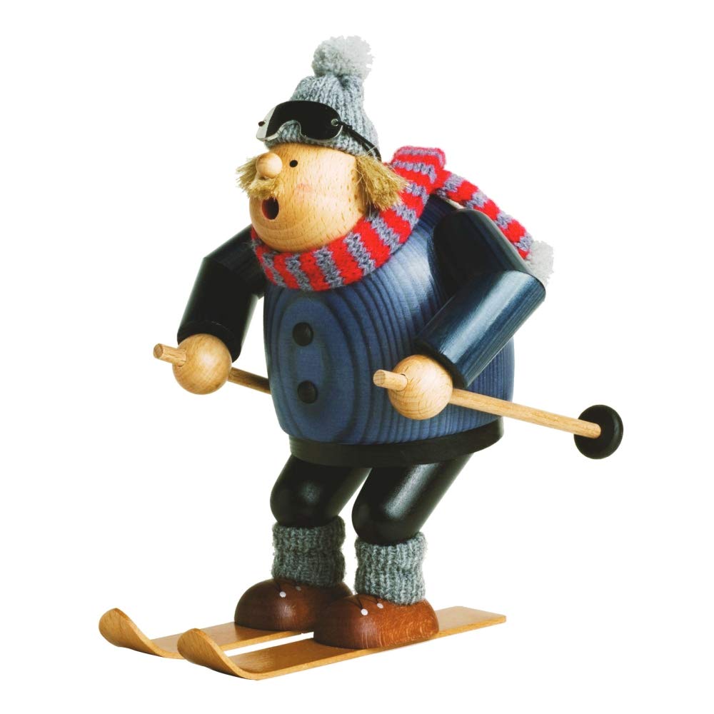 KWO Olbernhau 21650 Räuchermännchen Abfahrtsläufer, 20 cm