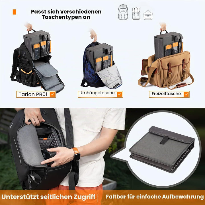 TARION 3-in-1 Kamerarucksack Wasserdichter Fotorucksack Spiegelreflex DSLR Rucksack mit 15,6 Zoll La