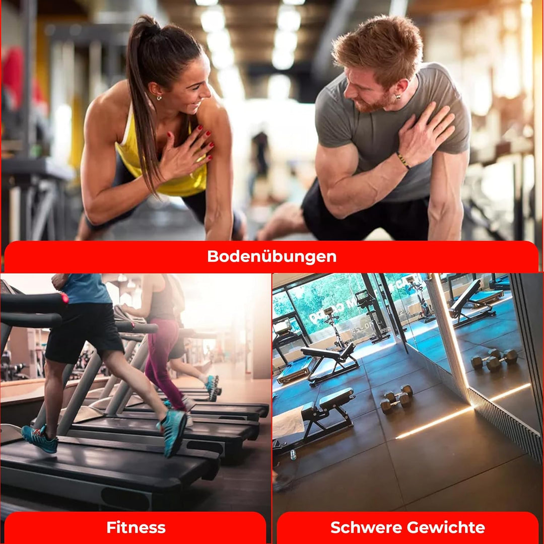 Vivol Fitness Bodenschutzmatte 100x100 cm Schwarz - Feinkörnig - 3 verschiedene Dicken 20mm