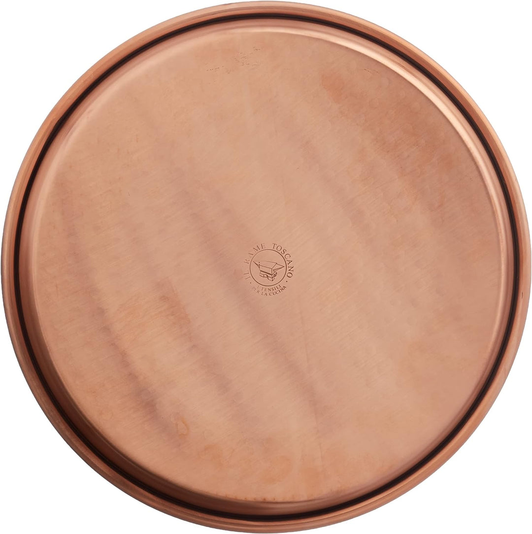 Vigor Blinky 94080-38 flache runde Pfanne aus verzinntem Kupfer, Randhöhe 3 cm, Durchmesser 38 cm